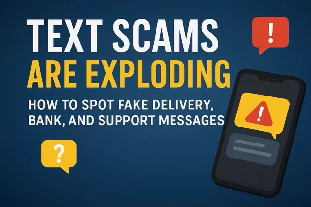 🧠 Text Scams Are Exploding — How to Spot Fake Delivery, Bank, and Support Messages